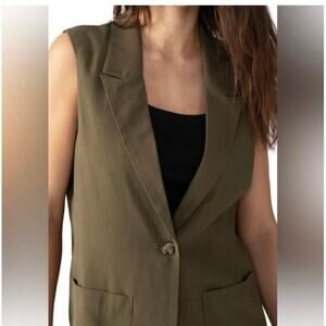 SANCTUARY NWT One Button Long Line Vest Mossy Green Size Large